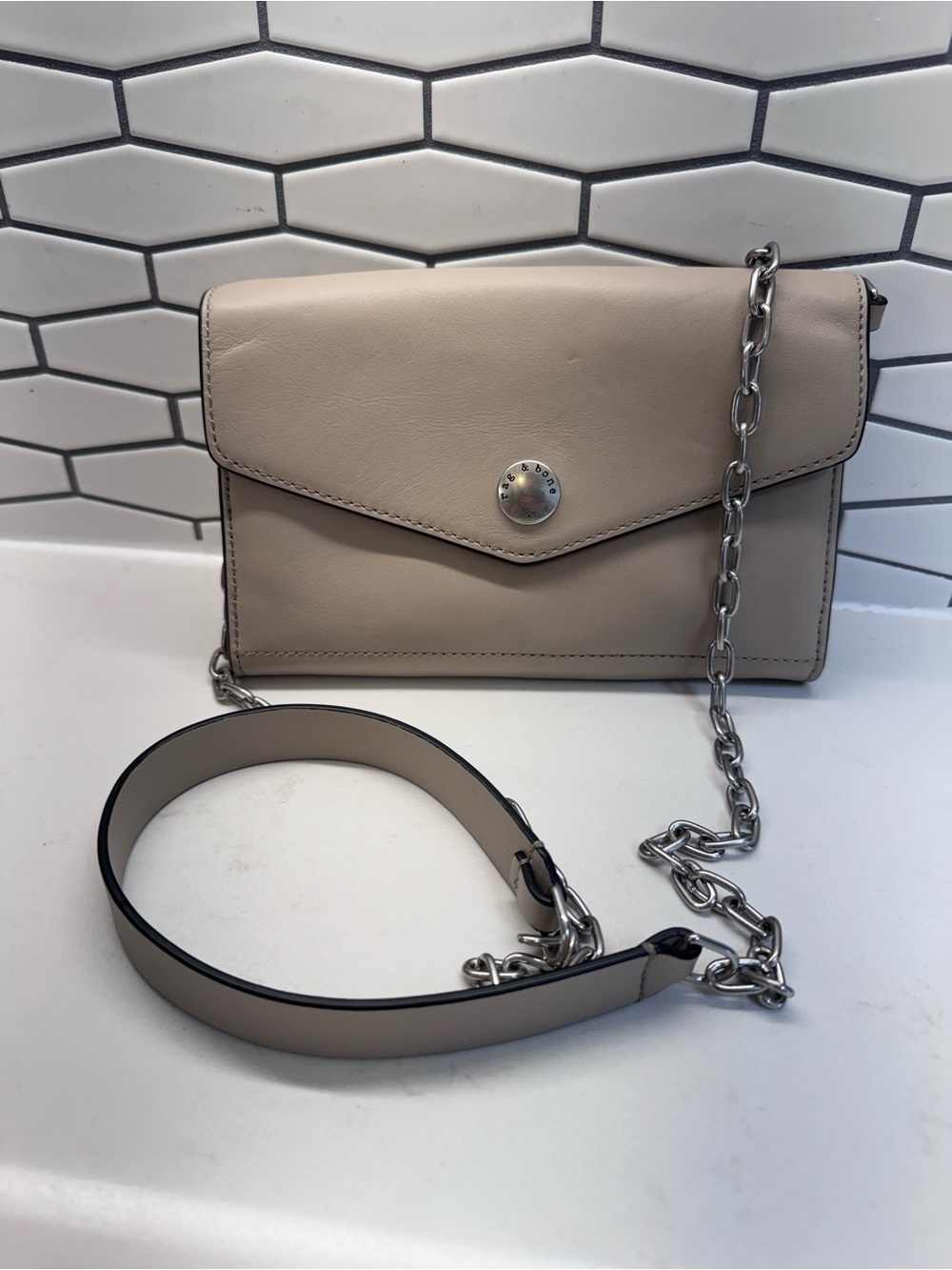Rag & Bone Leather Chain Crossbody Bag (Atlas Chain-Strap Wallet)